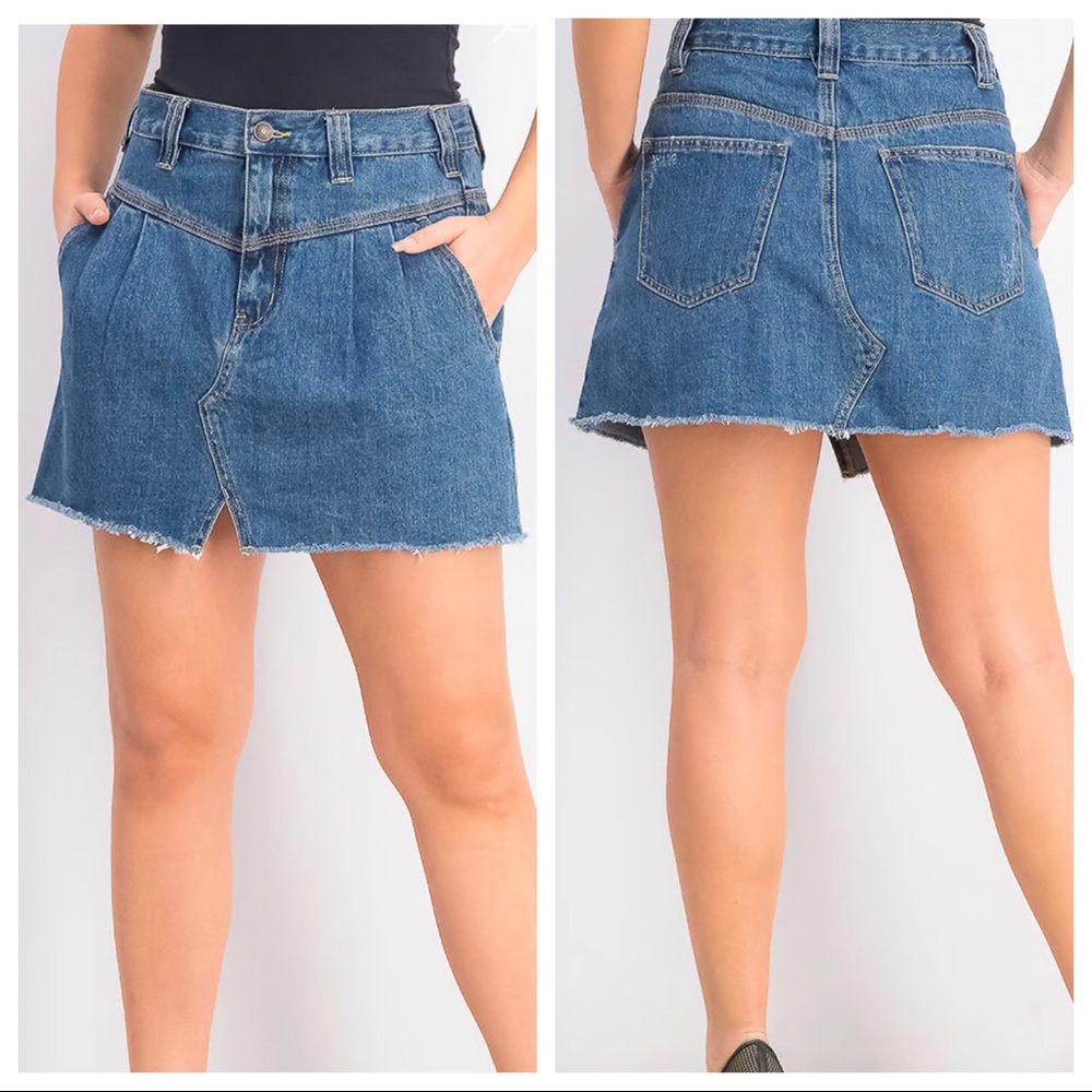 Free People Sidecar Denim Miniskirt